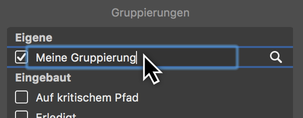 Gruppierung benennen