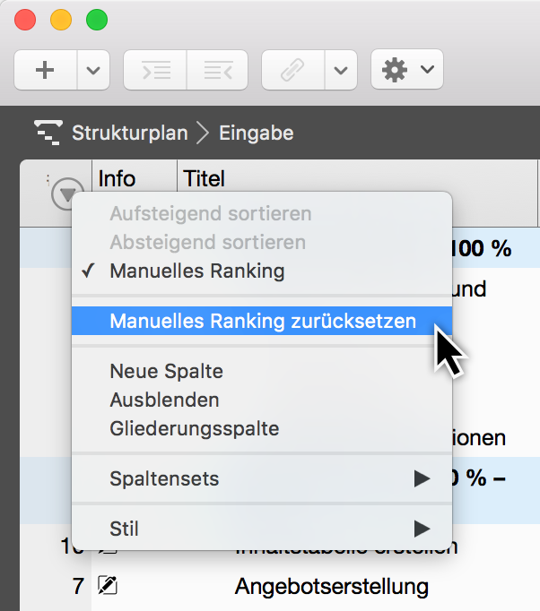 Gruppierungen Teilen rausnehmen