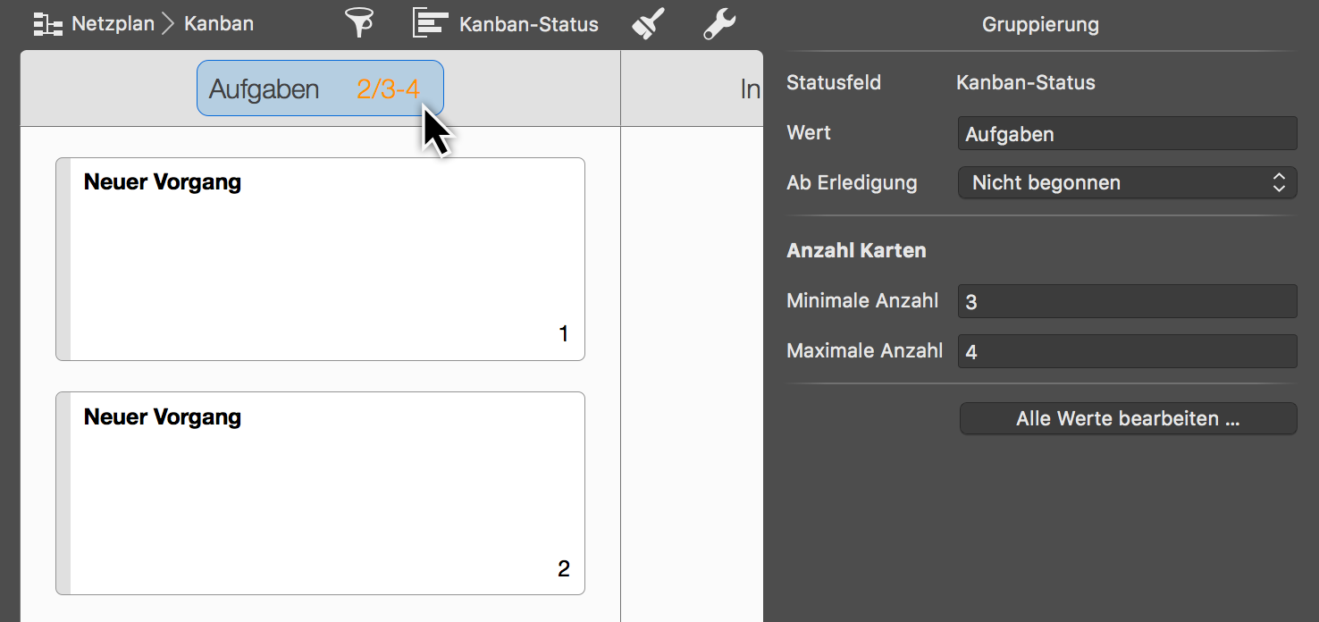 Kanban: Inspektor max/min