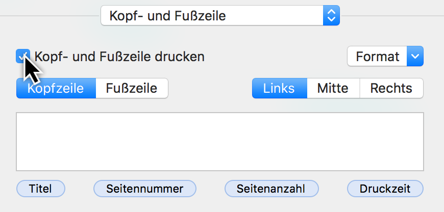 Druckmenü:Kopf/Fuss