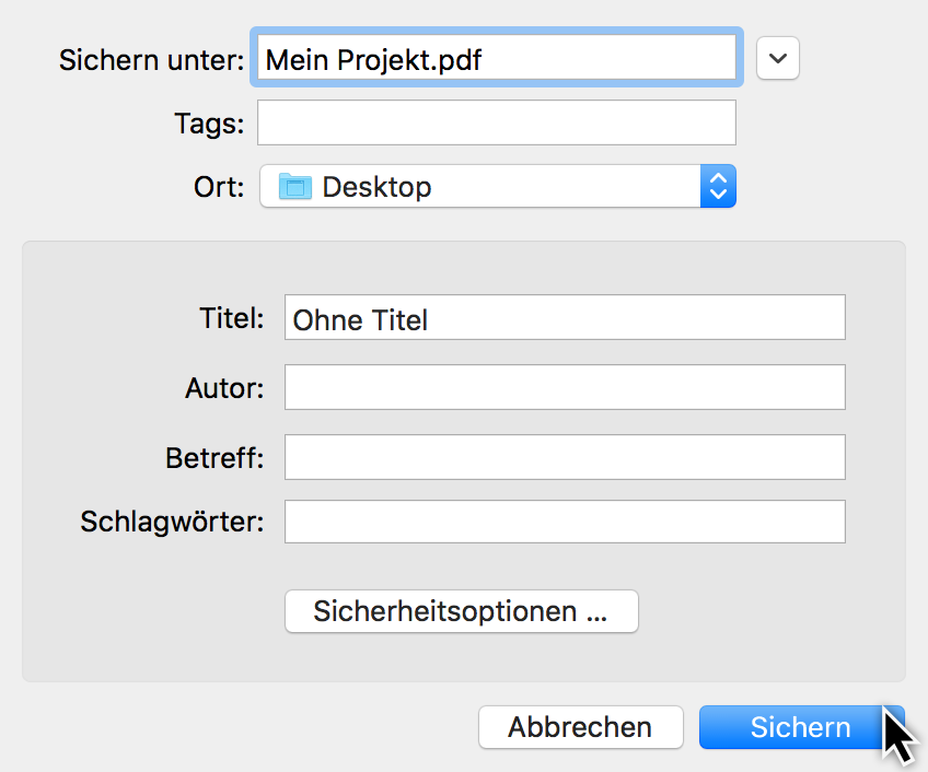 Drucken:PDF sichern