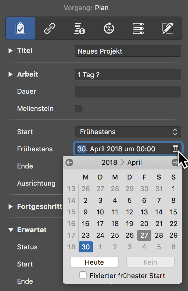 Projekt-Inspektor Start