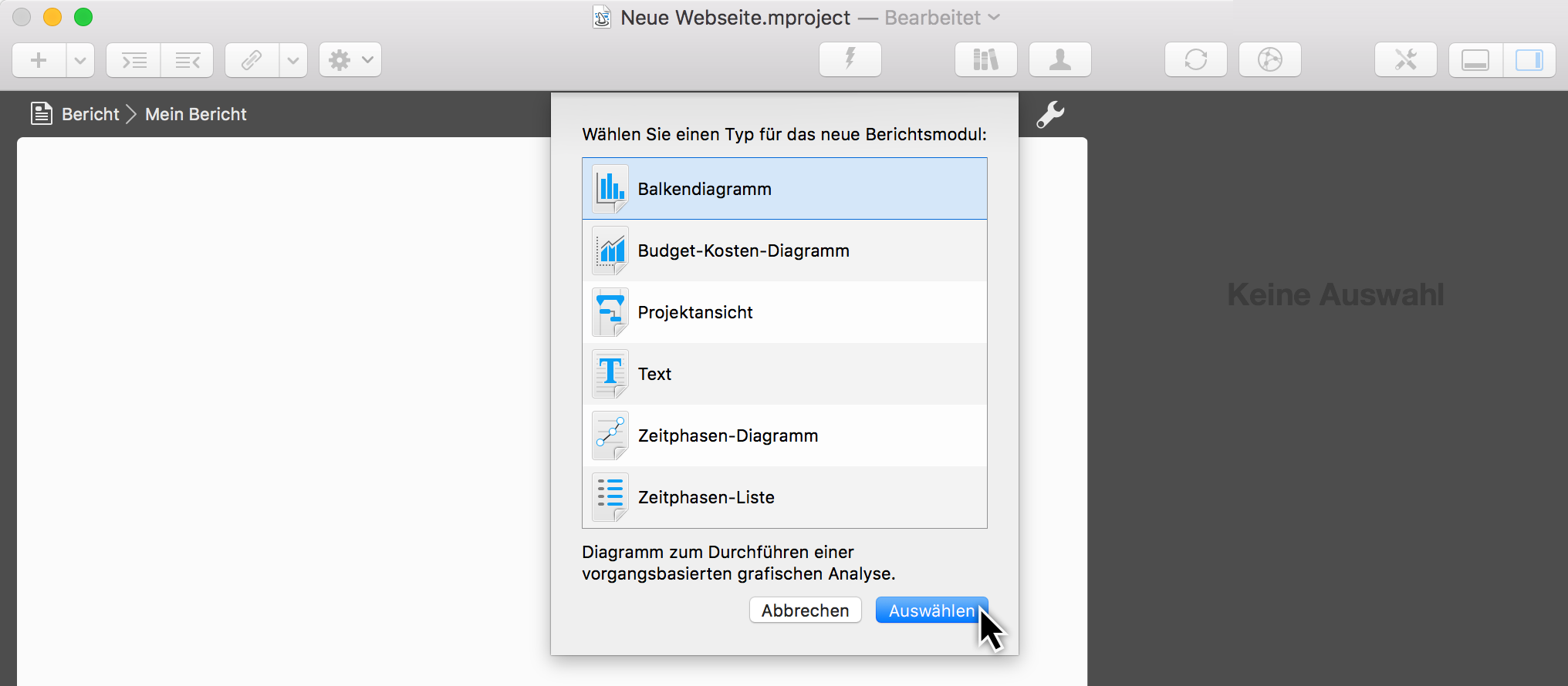 Diagramm einfügen - Beispiel 3