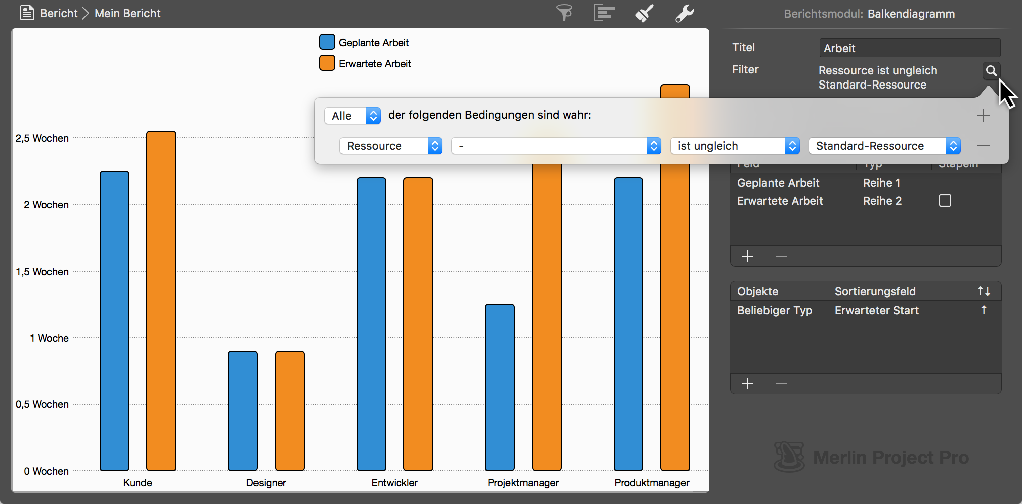 Einstellungen für Balkendiagramm - Beispiel 3