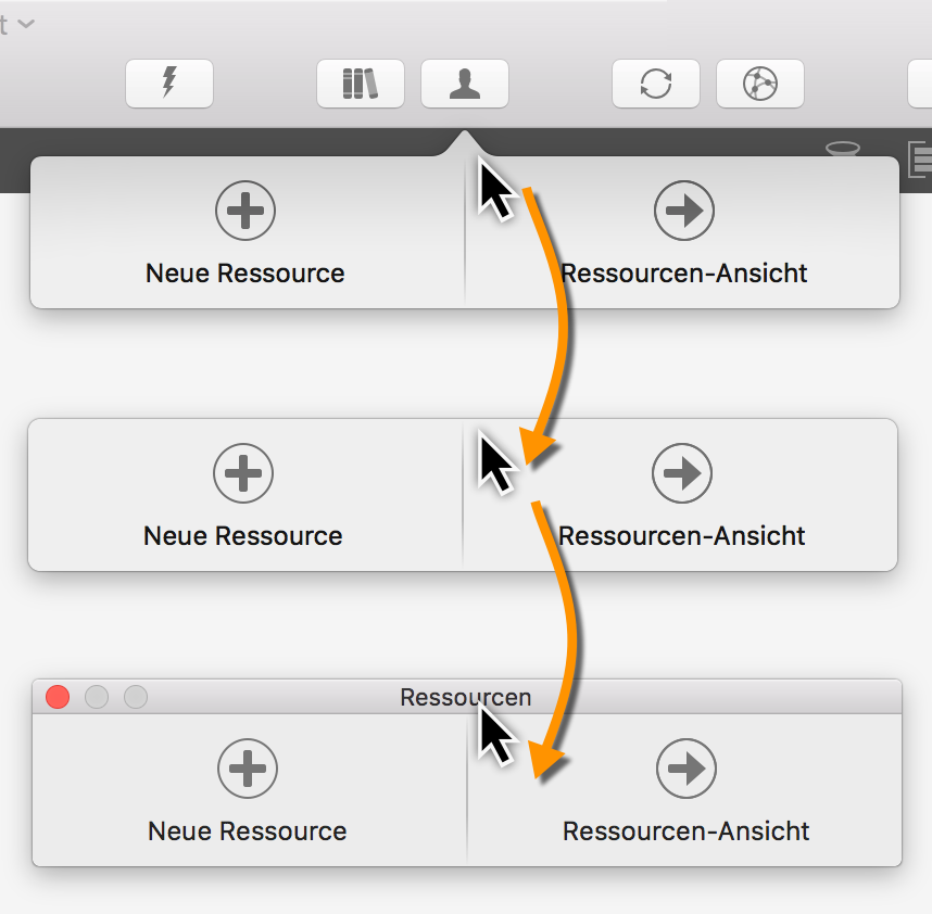 Symbolleiste - Ressourcen