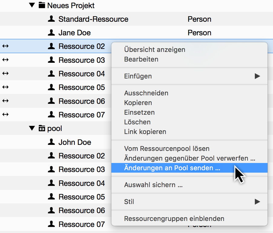 Respool: Respool im Respool aktualisieren