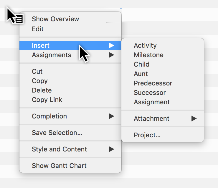 New Content - Insert Menu Item