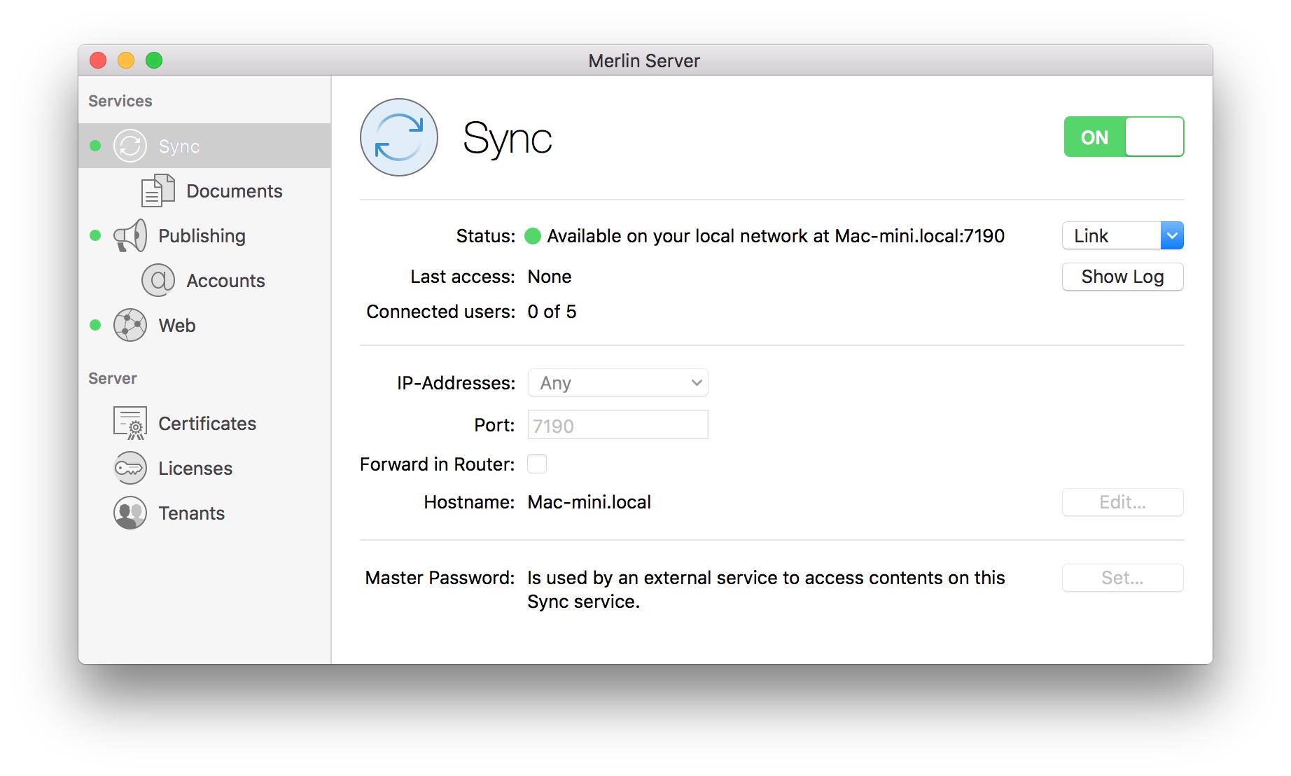 Synchronization in Merlin Server