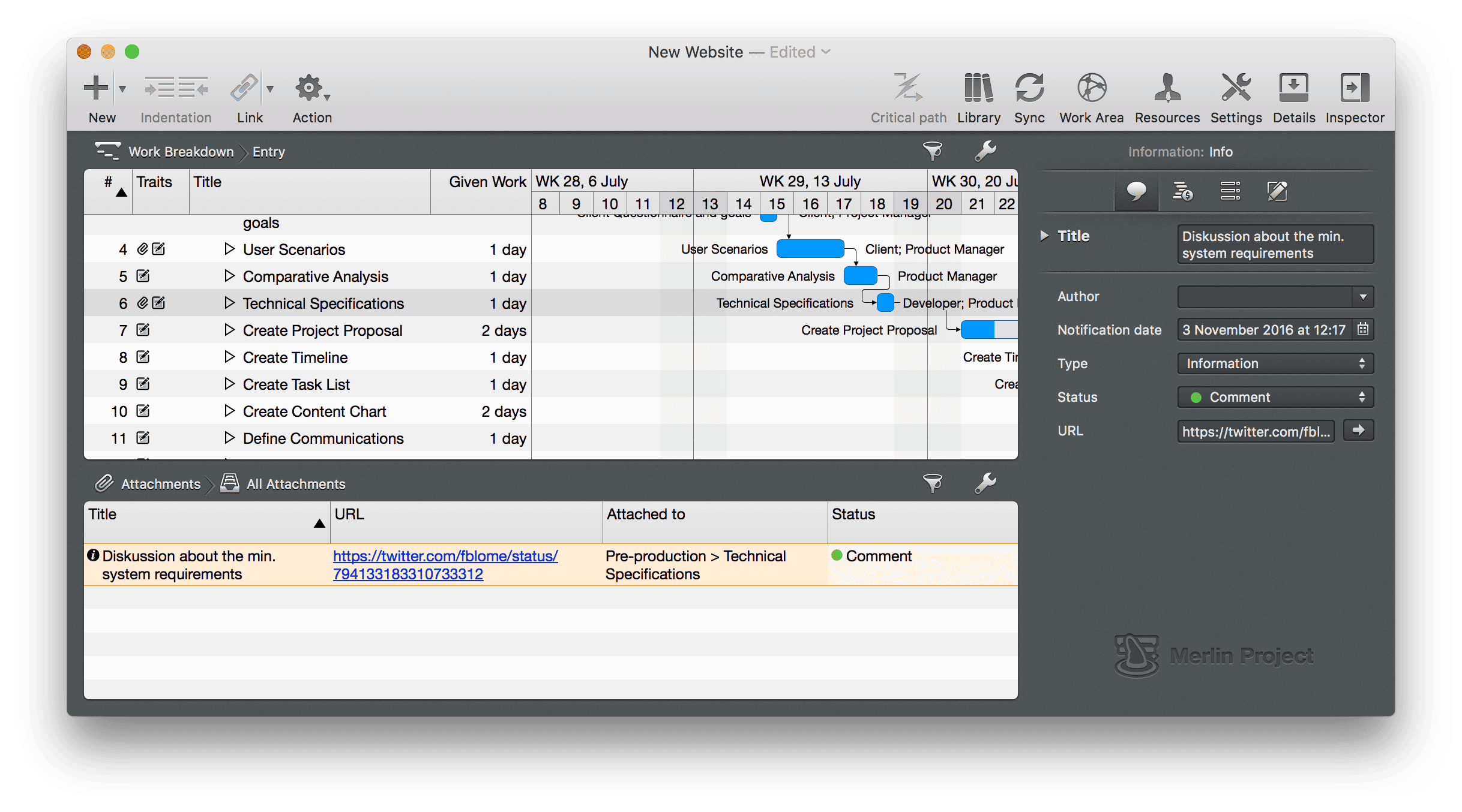 Addind a link inside your project plan Addind a link inside your project plan