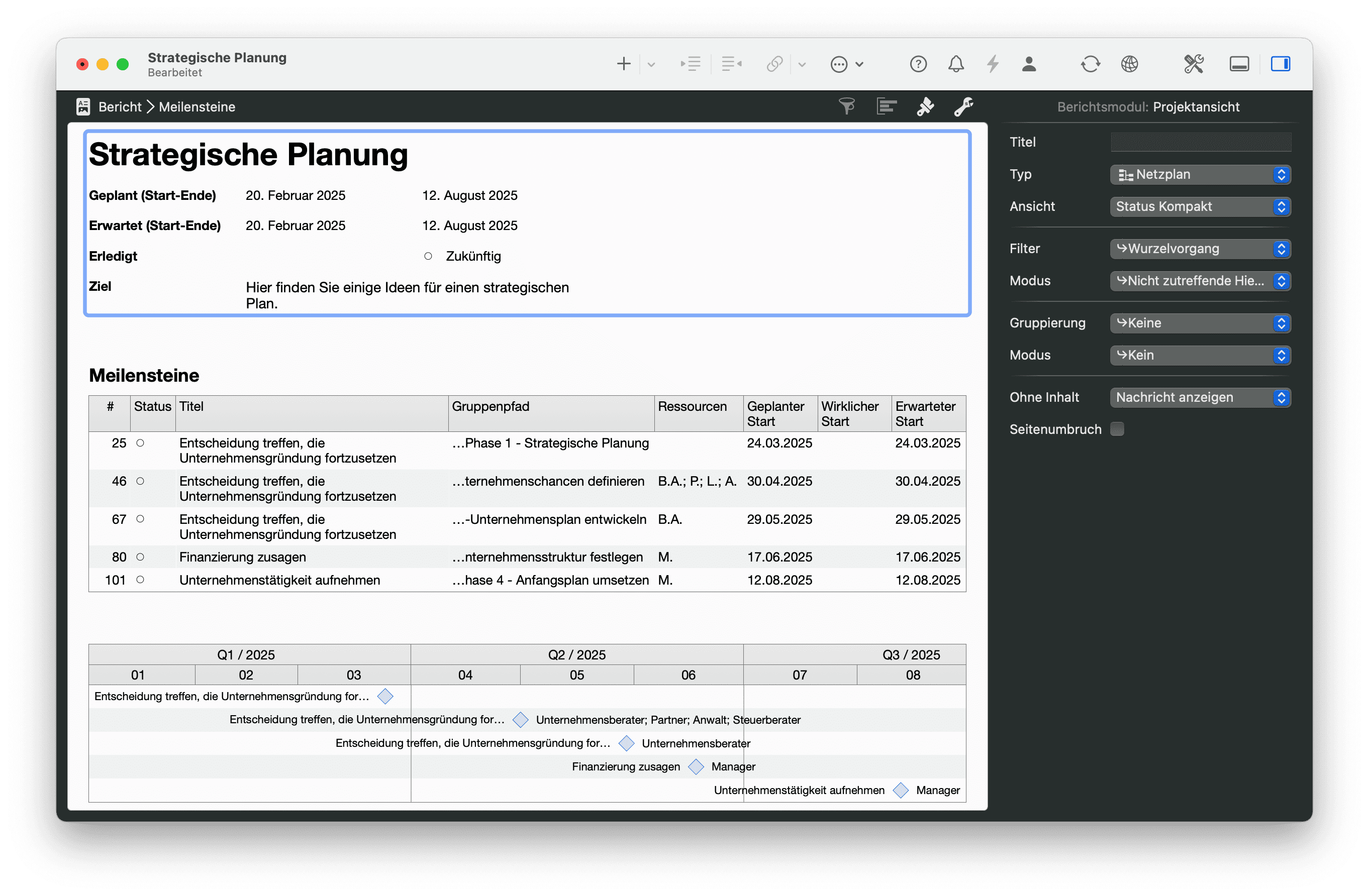 Reports in Merlin Project
