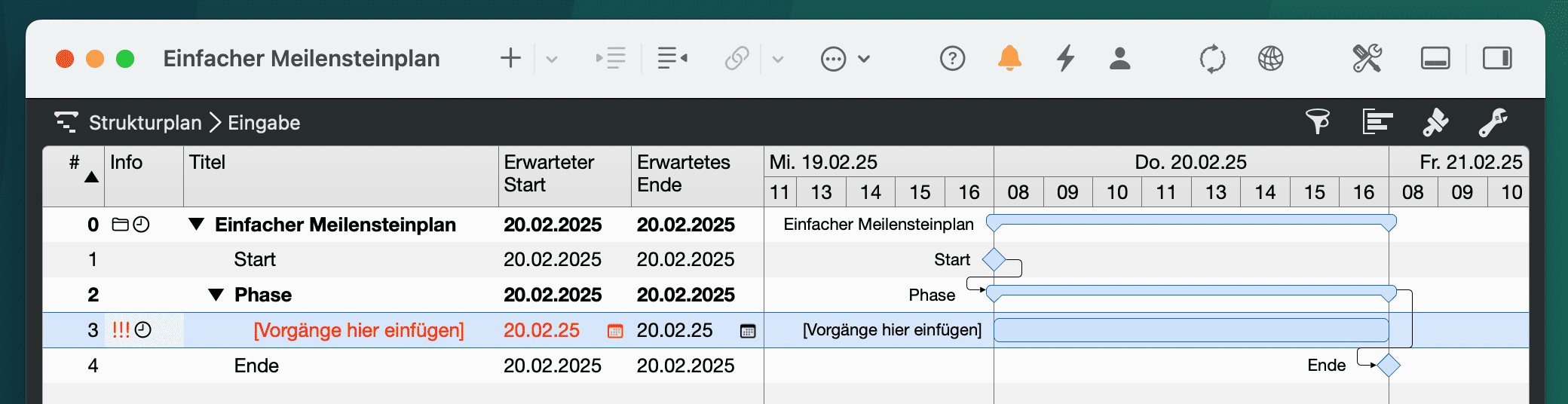 Planungskonflikte verstehen und lösen - Vorgang startet nach dem angegeben Datum