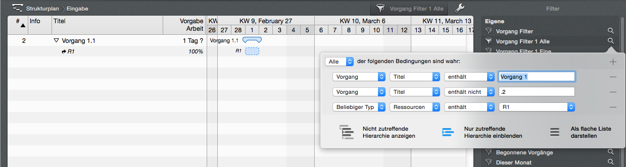 Filteroptionen verwenden Filteroptionen verwenden