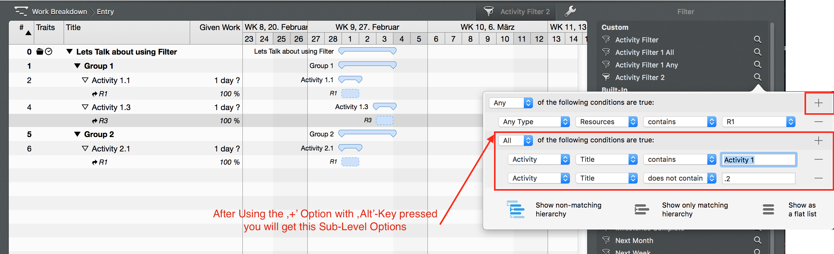 Using Filter options Using Filter options