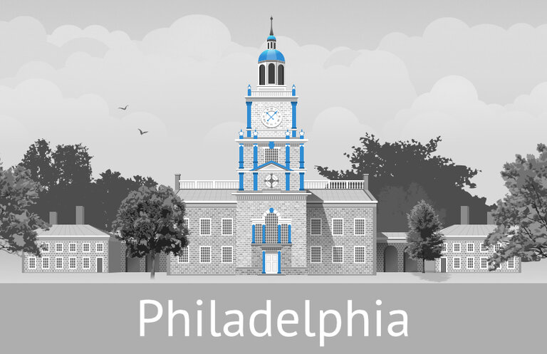 Die Independance Hall in Philadelphia, PA, USA Die Independance Hall in Philadelphia, PA, USA