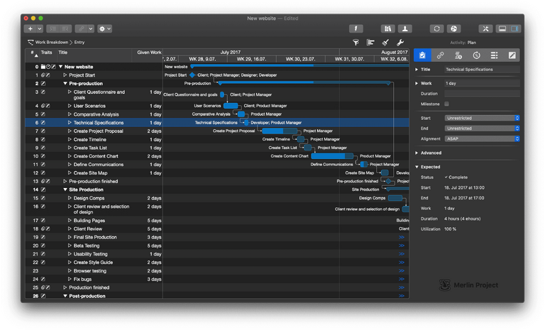 The new Darkmode in Merlin Project 6 on the Mac