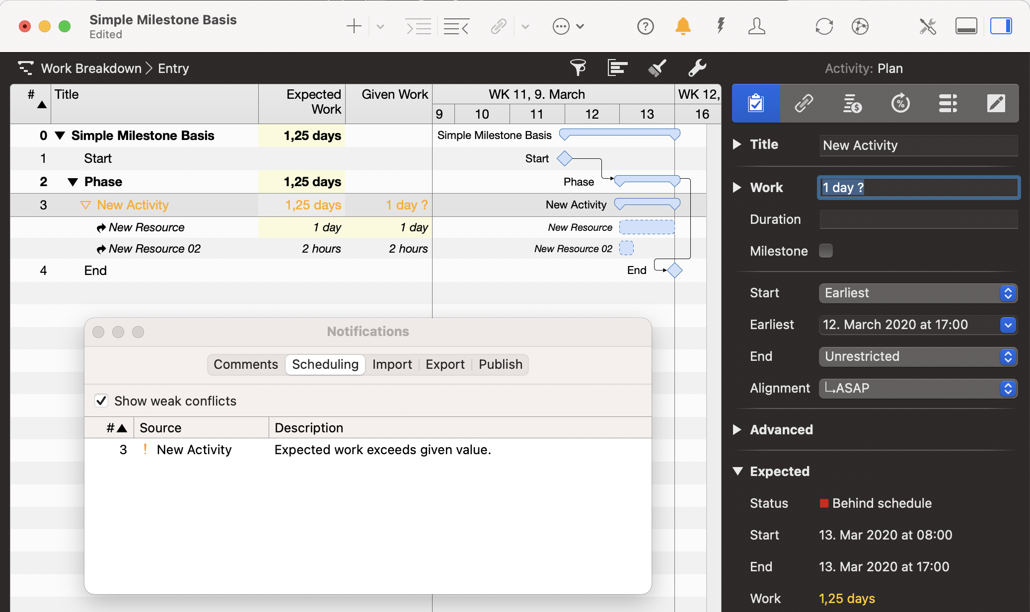Understanding and Resolving Scheduling Conflict - Expected Work Exceeds Given Value Understanding and Resolving Scheduling Conflict - Expected Work Exceeds Given Value