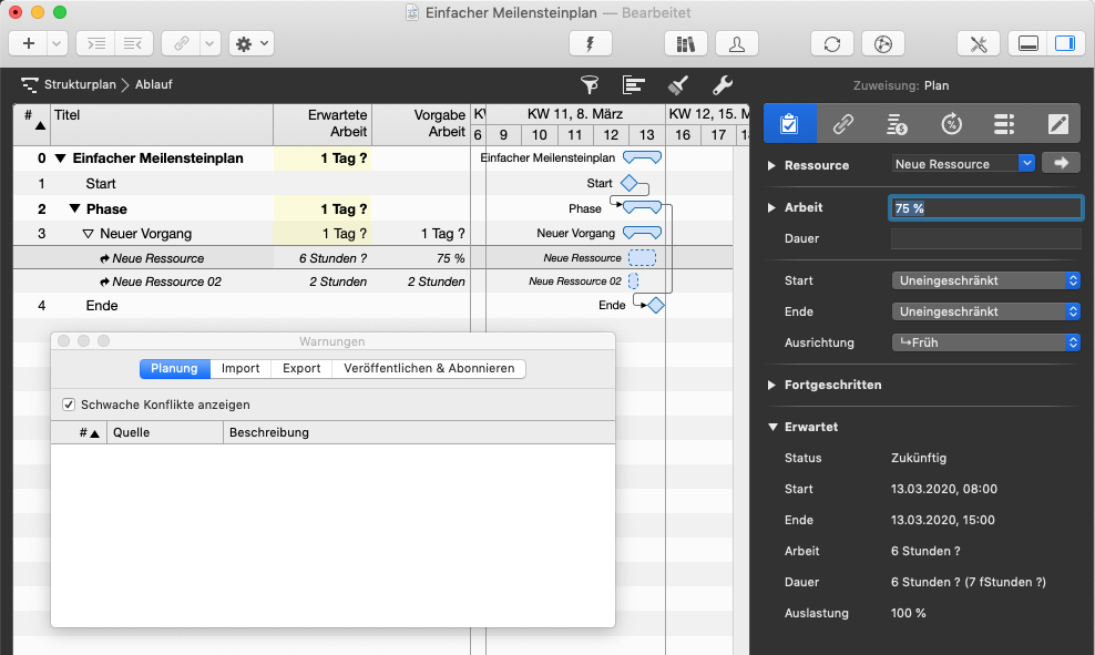 Planungskonflikte verstehen und lösen - Erwartete Arbeit überschreitet den angegebenen Wert Planungskonflikte verstehen und lösen - Erwartete Arbeit überschreitet den angegebenen Wert