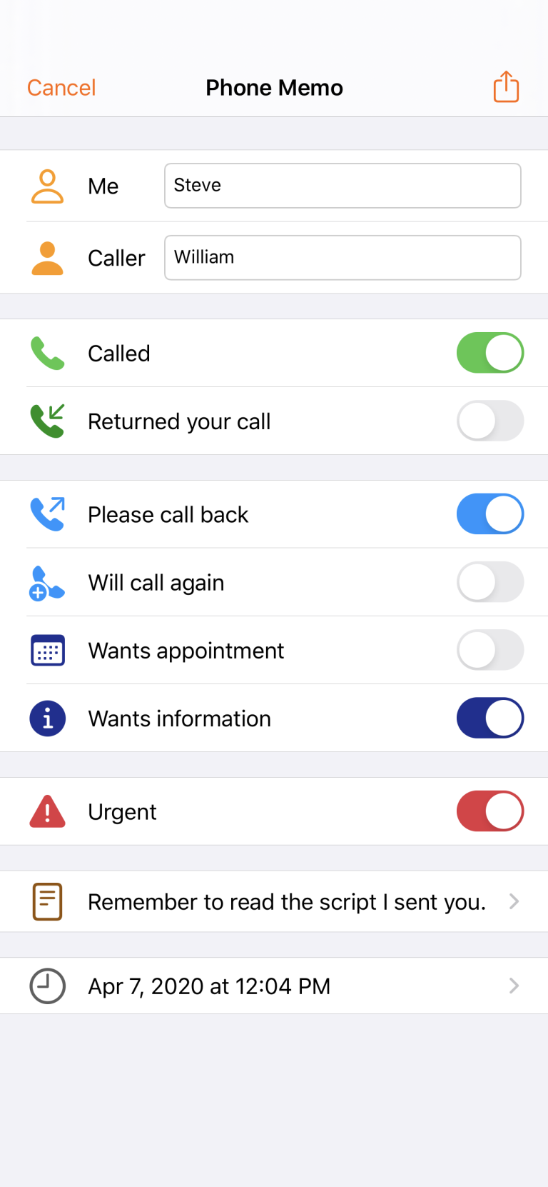 iPhone 上の Telefonnotiz iPhone 上の Telefonnotiz