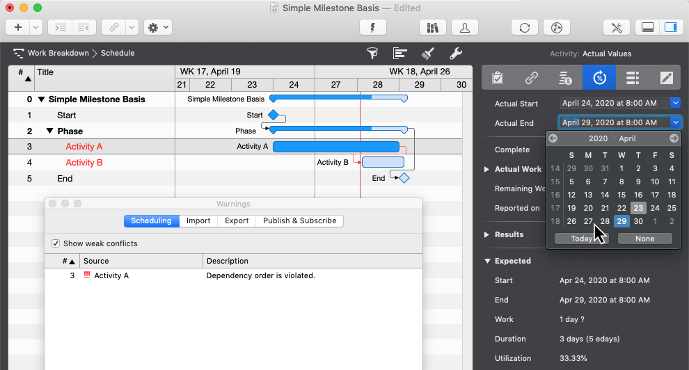 Understanding and Resolving Scheduling Conflict - Dependency order is violated