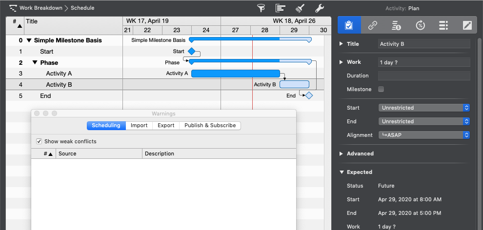 Understanding and Resolving Scheduling Conflict - Dependency order is violated