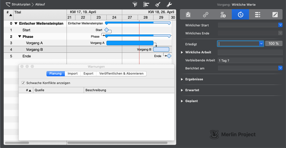 Planungskonflikte verstehen und lösen - Die Abhängigkeitsfolge ist verletzt