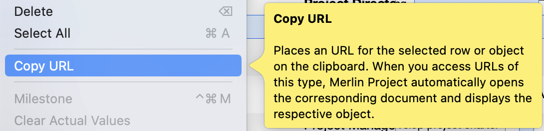 Help text for the menu item Help text for the menu item