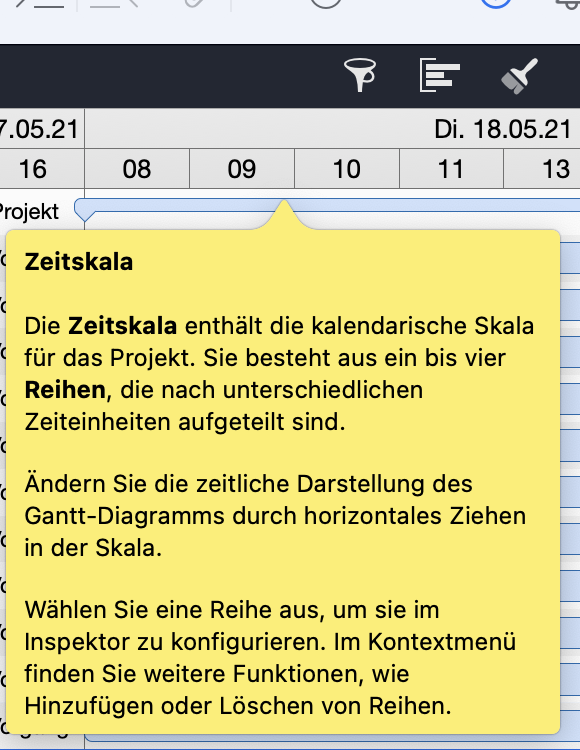 Hilfetext zur Zeitskala