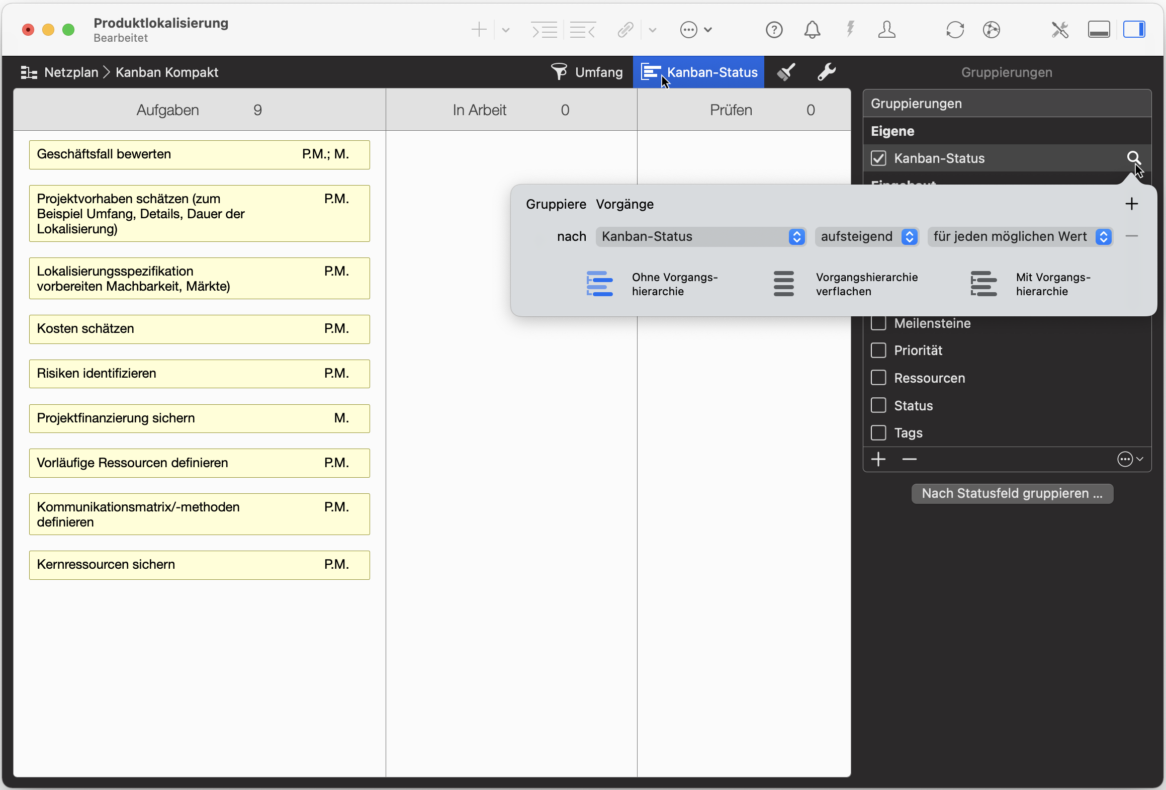 Zusätzlich nach Priorität gruppieren Zusätzlich nach Priorität gruppieren