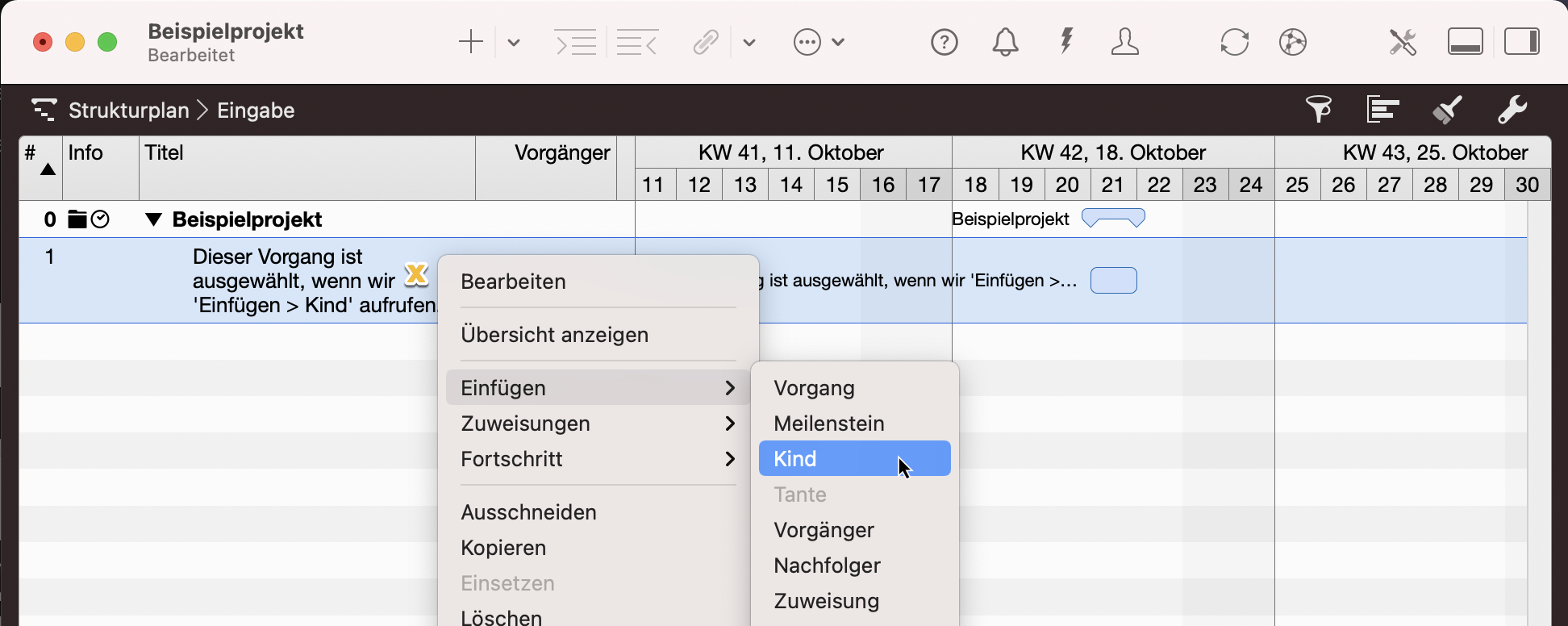 Merlin Project - Kind Einfügen