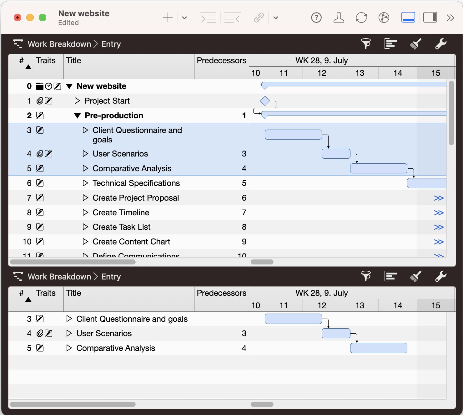 Merlin Project - Main and Detail Window with the Same View Configuration