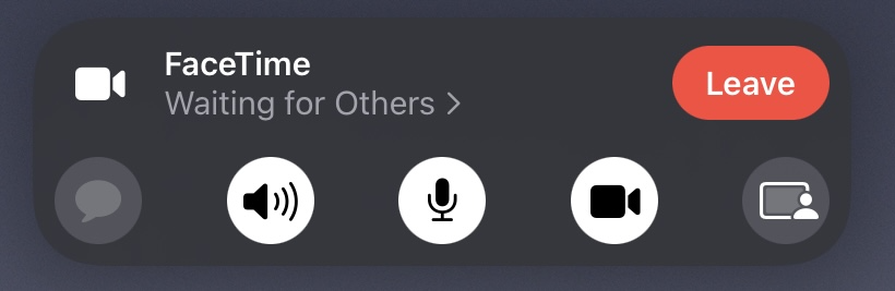 FaceTime control elements