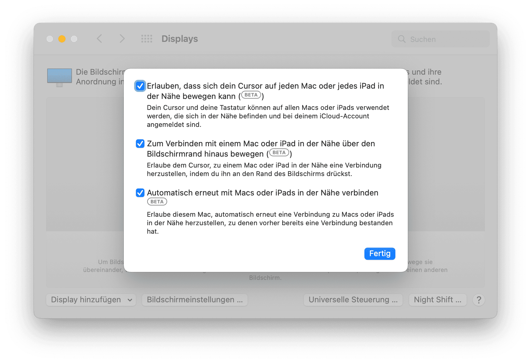 Universelle Steuerung ein Universelle Steuerung ein