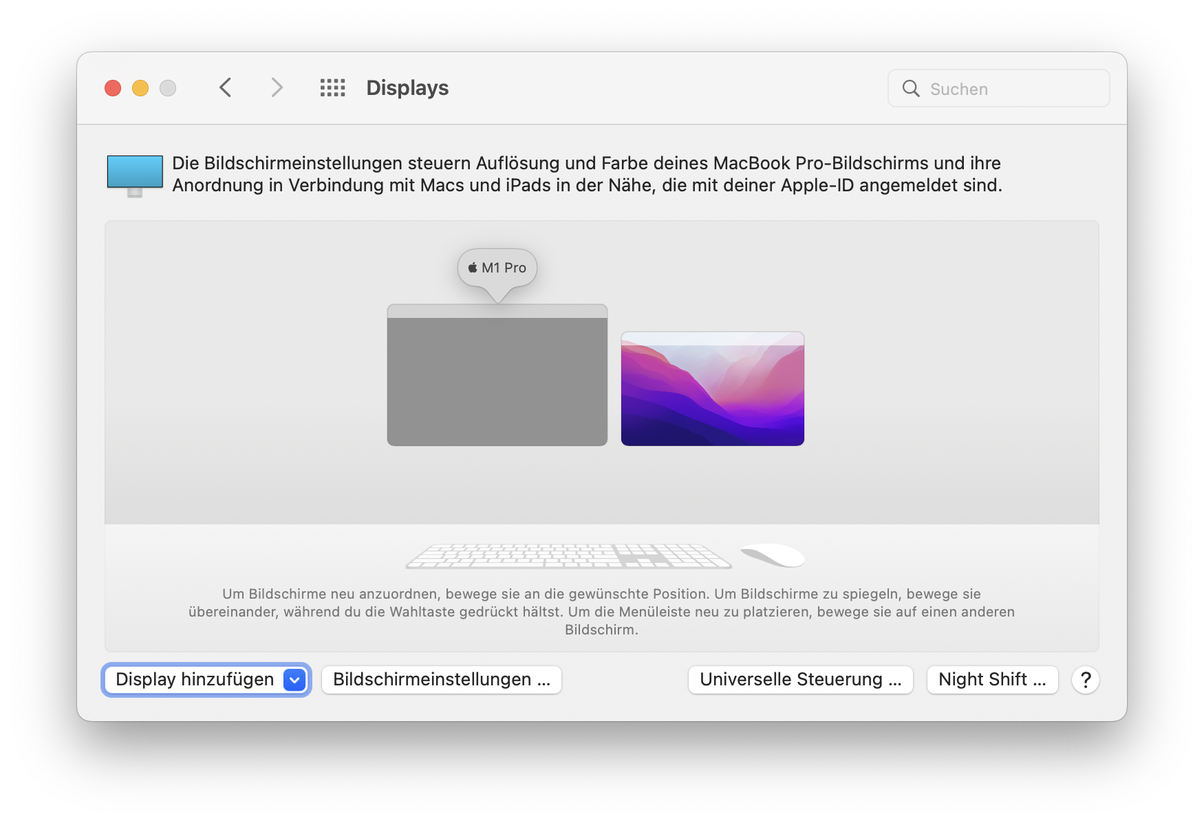 Systemeinstellungen > Displays Systemeinstellungen > Displays