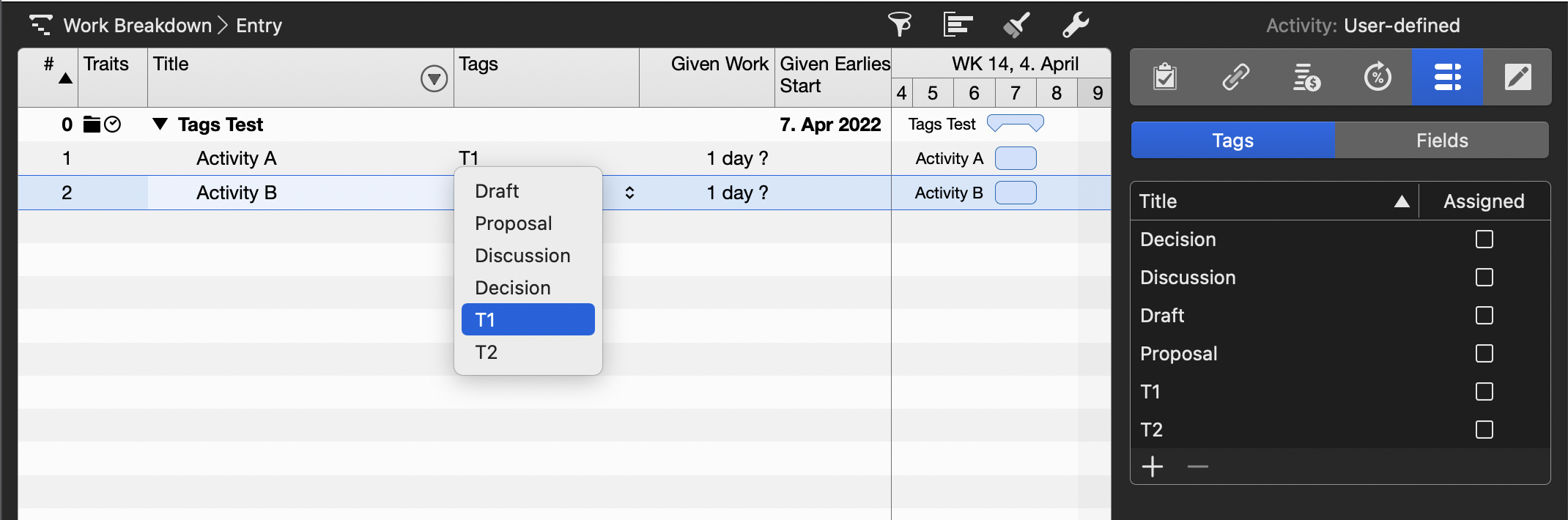 Merlin Project - Assign Tag using Outline column