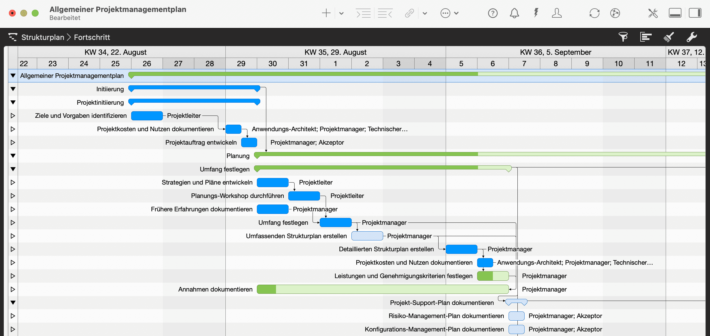 Gantt-Chart in Merlin Project