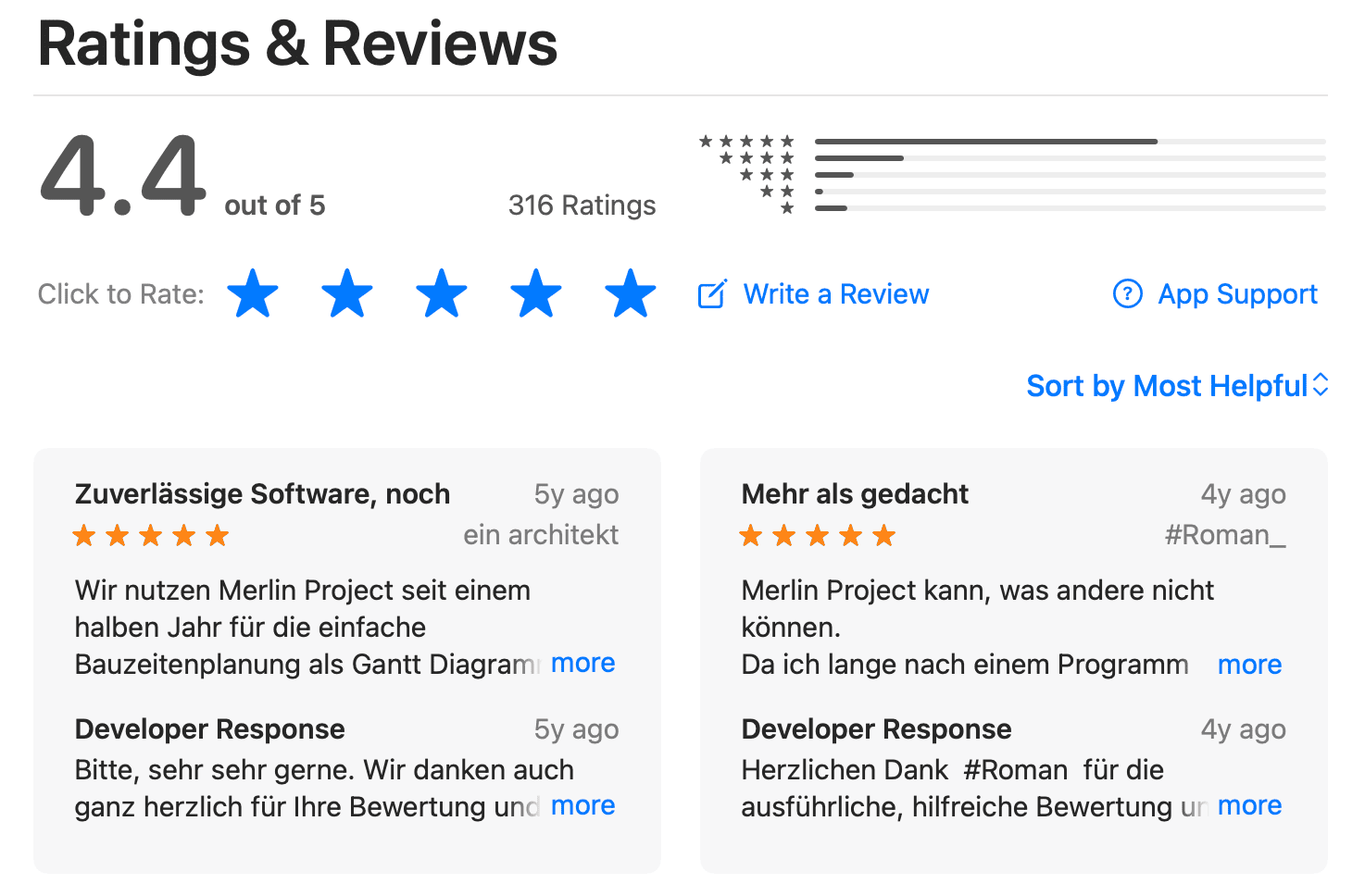 Bewertungen im App Store