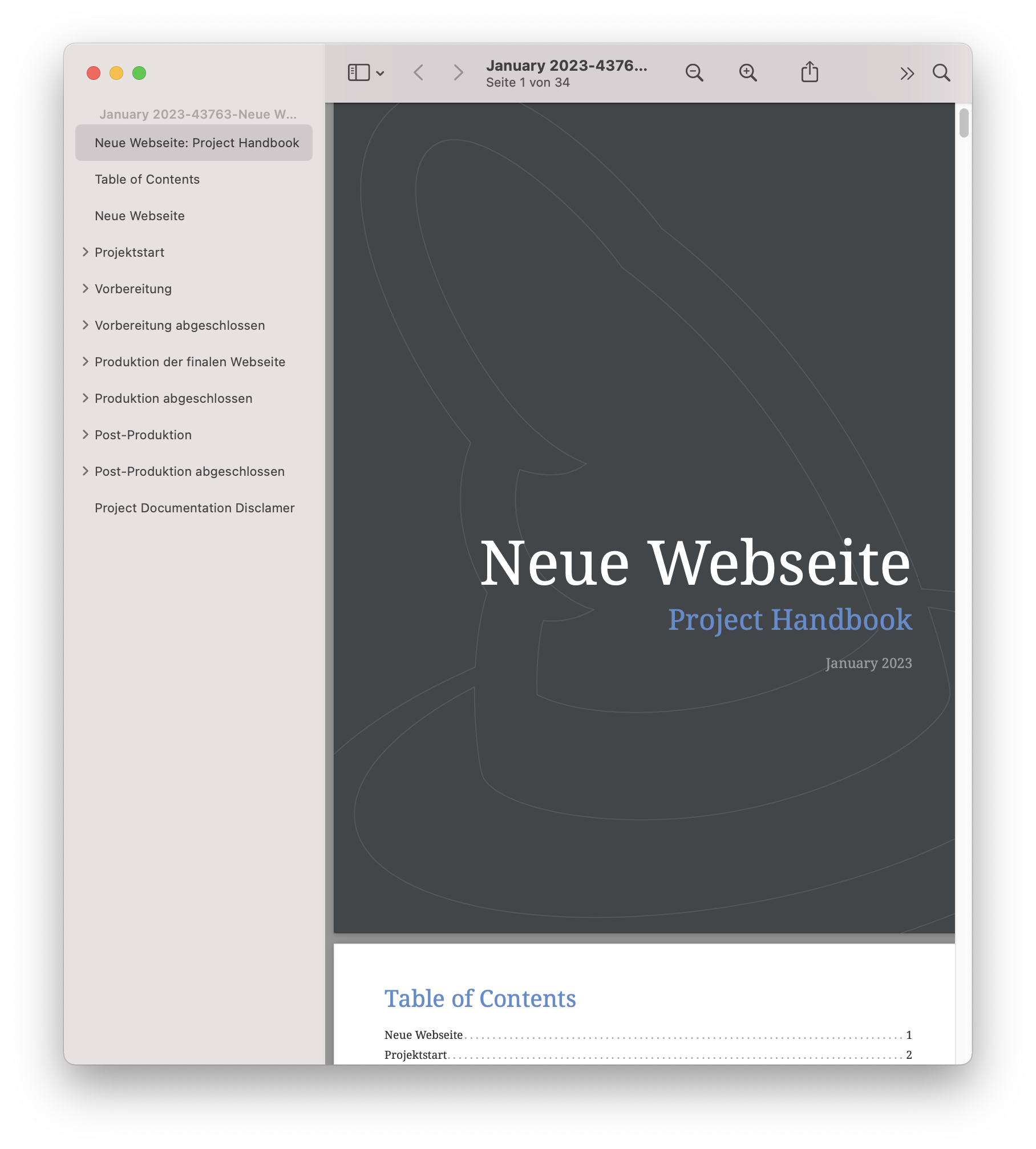Projekthandbuch für das Demodokument Projekthandbuch für das Demodokument