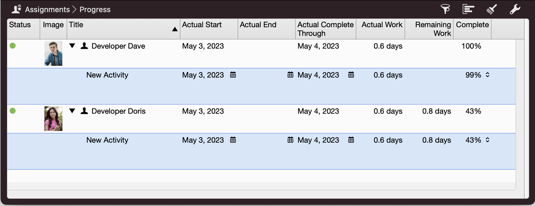 Merlin Project - Activity completed by 60% - Assignments