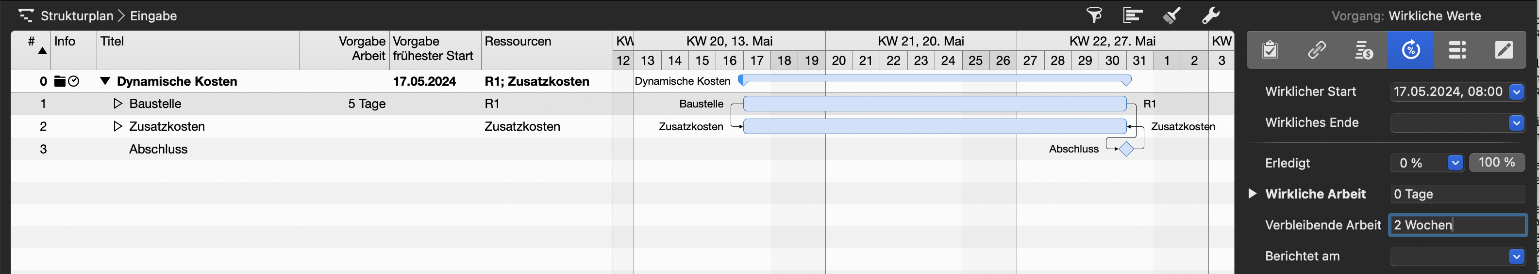 Die Arbeit auf der Baustelle verzögert sich