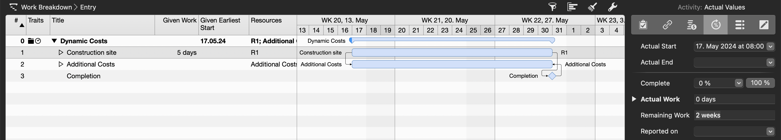 Work at the construction site is delayed