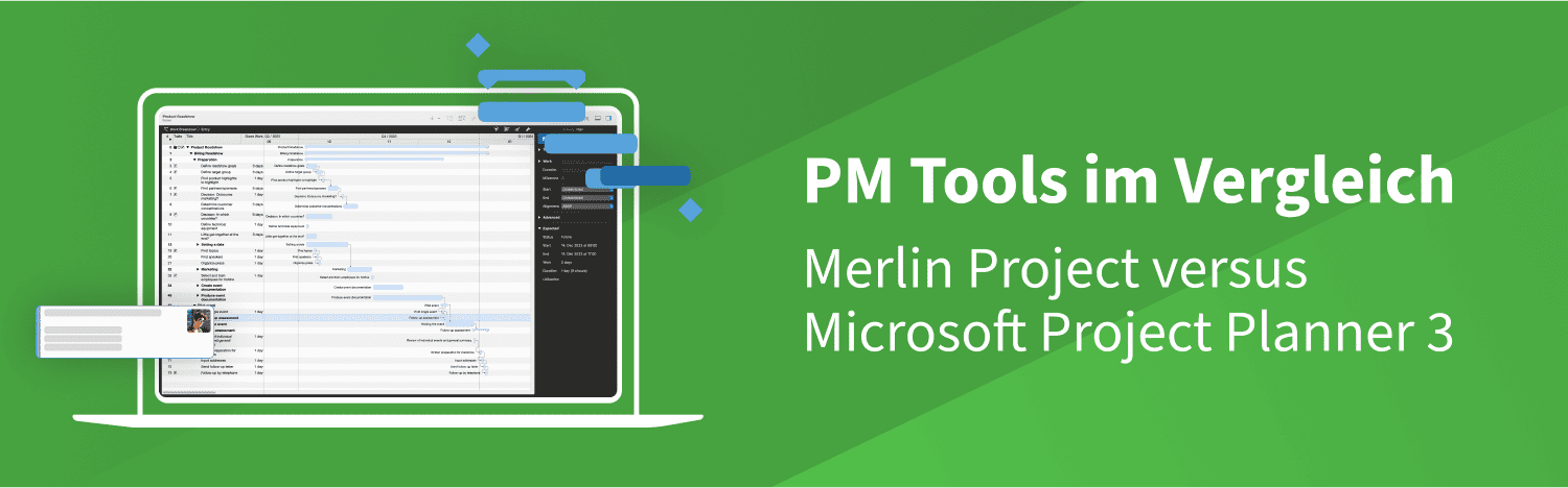 Ein Vergleich: Welche Projektmanagementsoftware ist besser? Merlin Project vs. Microsoft Project Planner