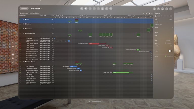 Vision Pro 上の Merlin Project のリソース利用状況
