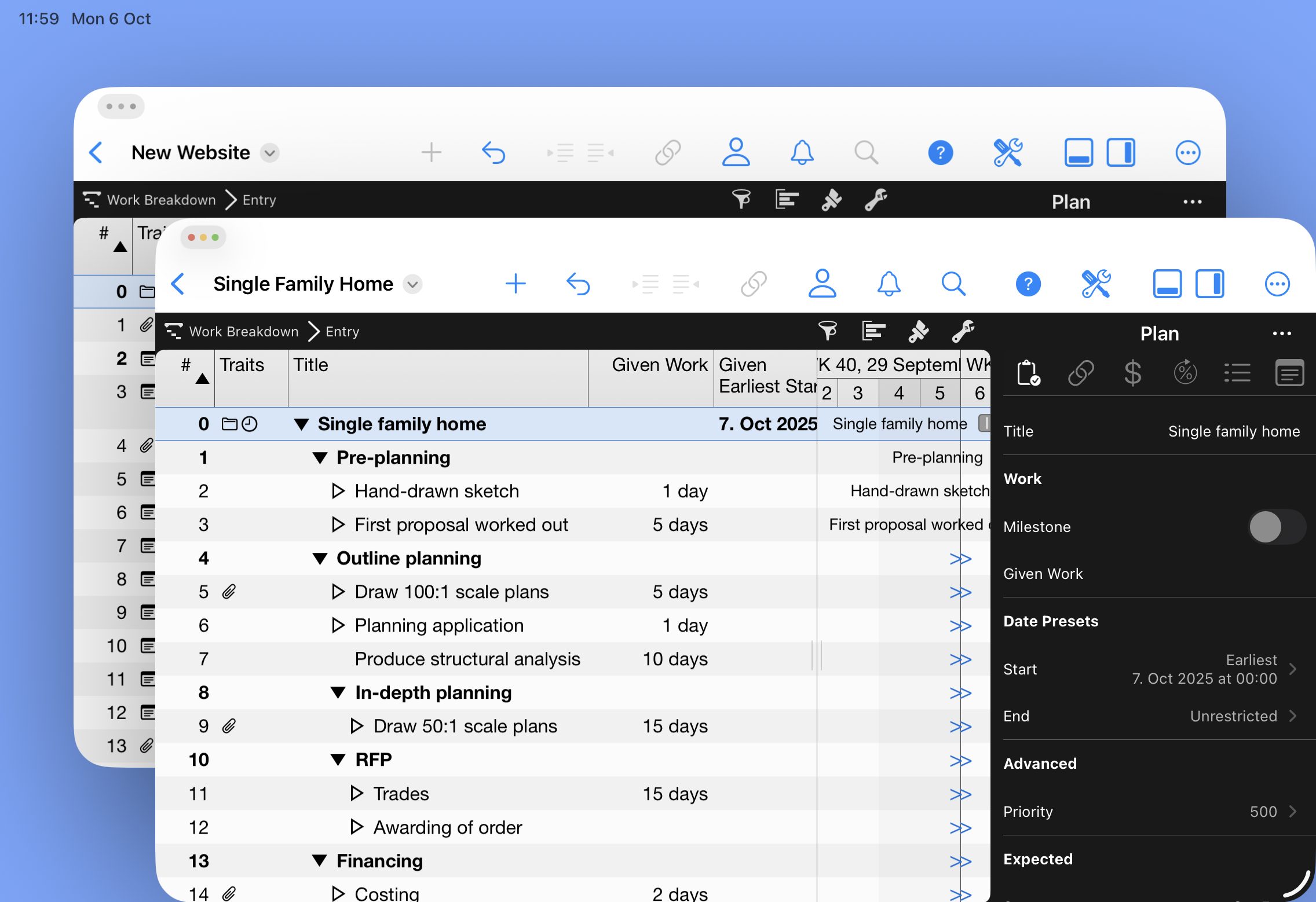 Two independent document windows