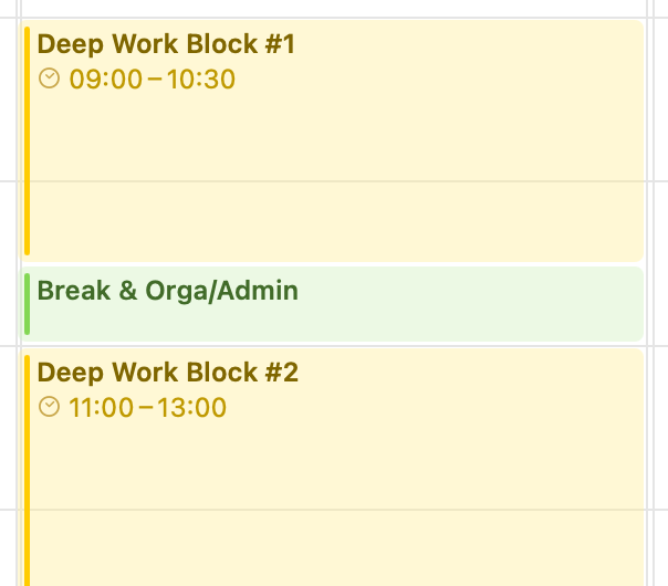 Calendar with Focus Blocks