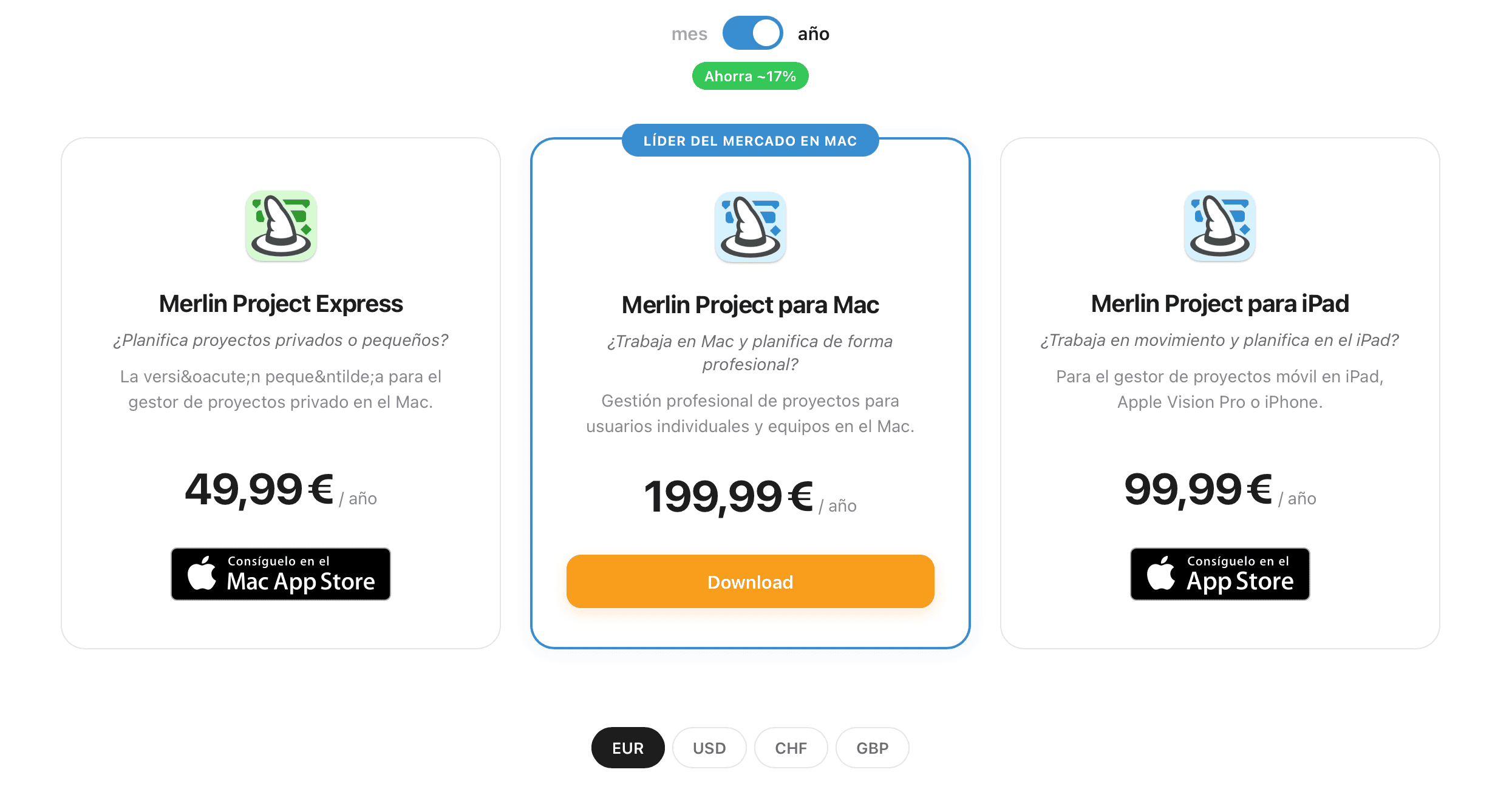 Precios y planes de un vistazo, reunidos tras el botón de descarga Precios y planes de un vistazo, reunidos tras el botón de descarga