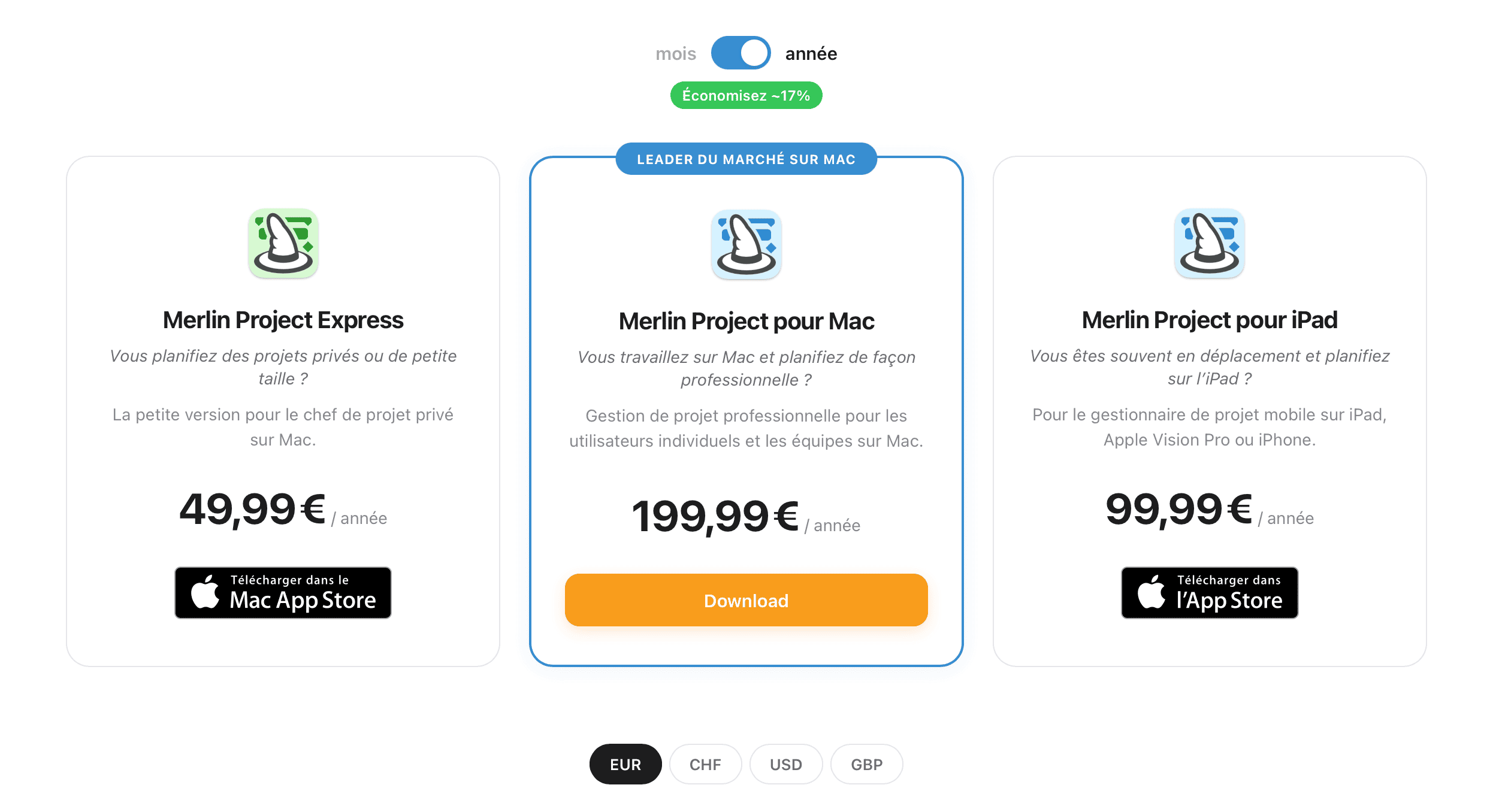 Prix et offres en un coup d'œil, réunis derrière le bouton de téléchargement