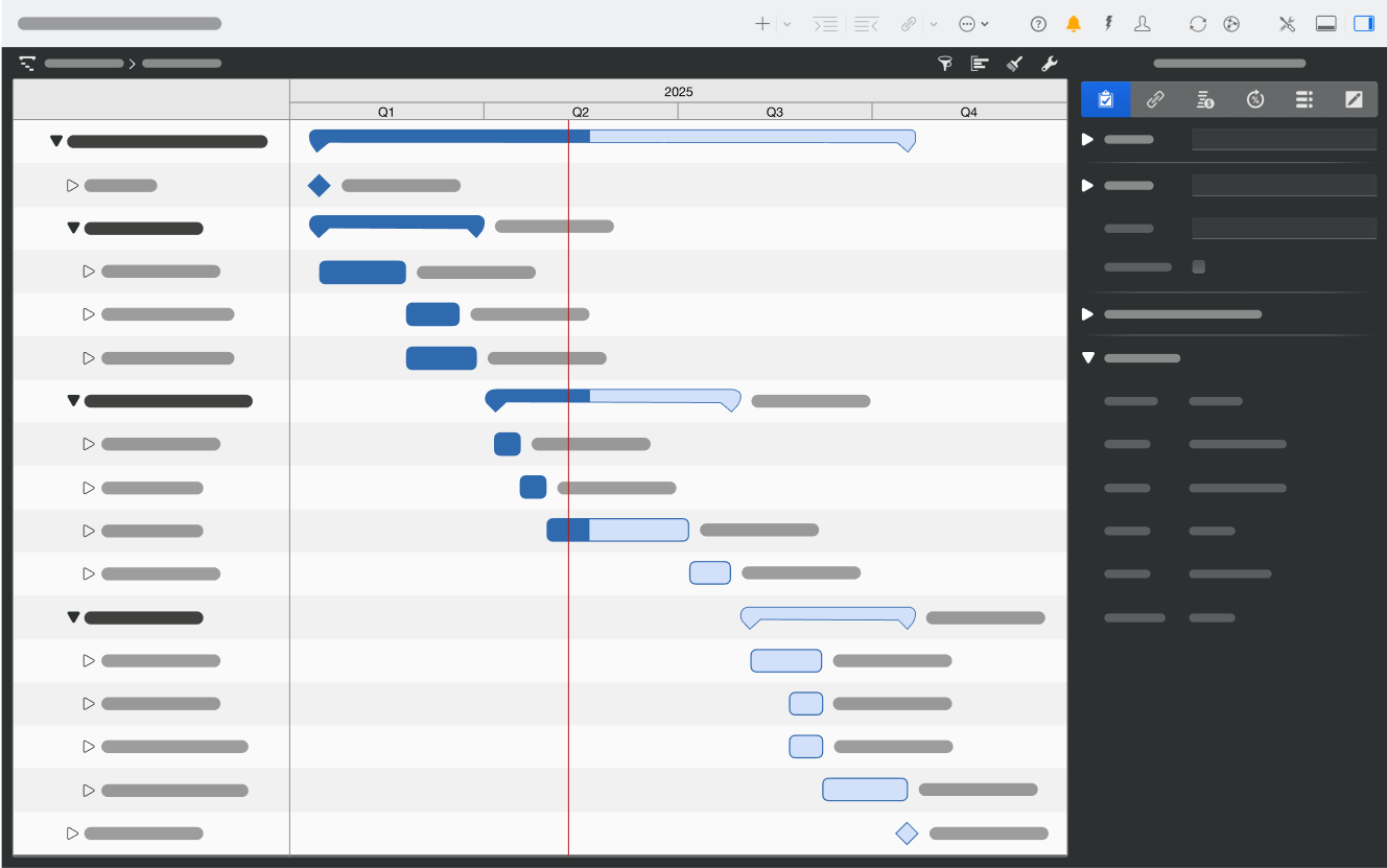 Simplified Merlin Project Gantt Chart