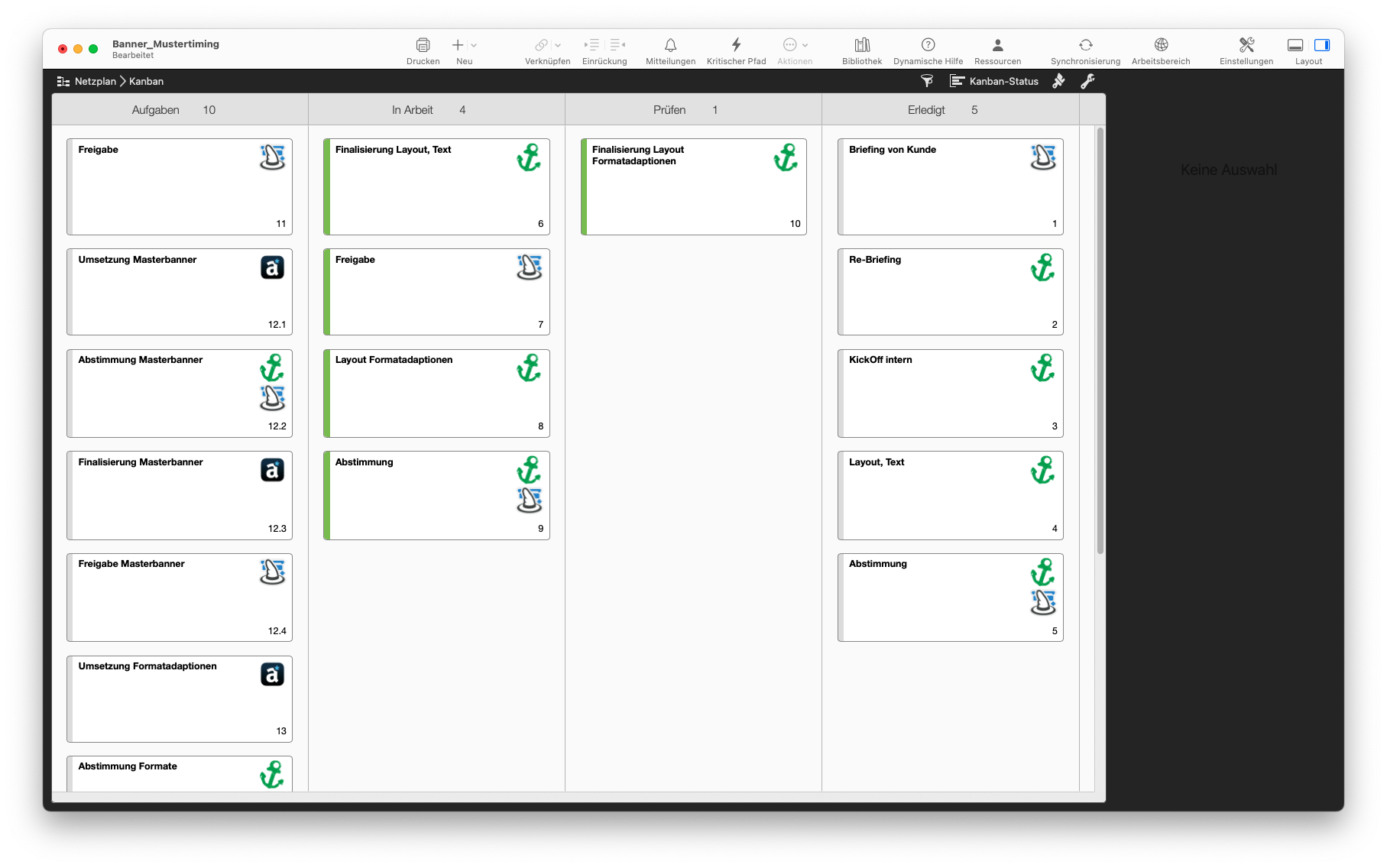 Kanban-Board in Merlin Project