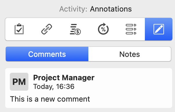 The Comment Inspector in Merlin Project