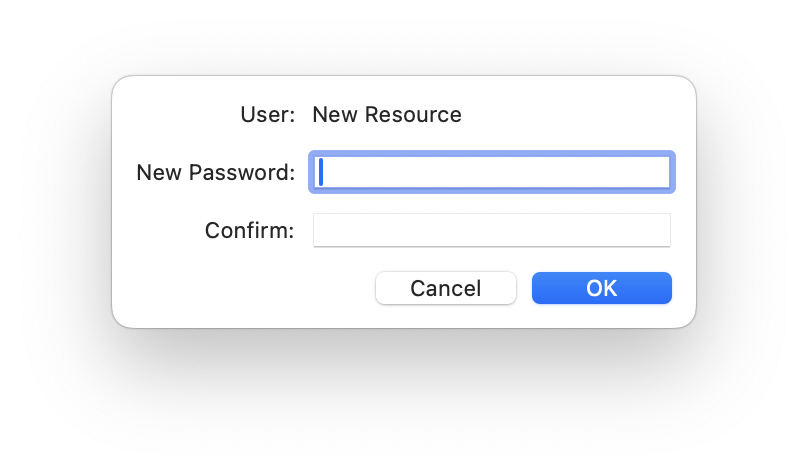 Now add a password for the user